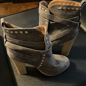 Gray Suede Ankle Boots
